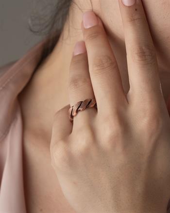 Zincir Örgü Bakır Yüzük