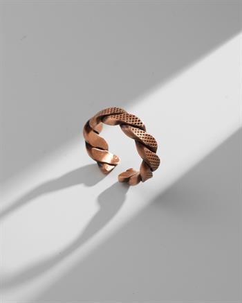 Zincir Örgü Bakır Yüzük