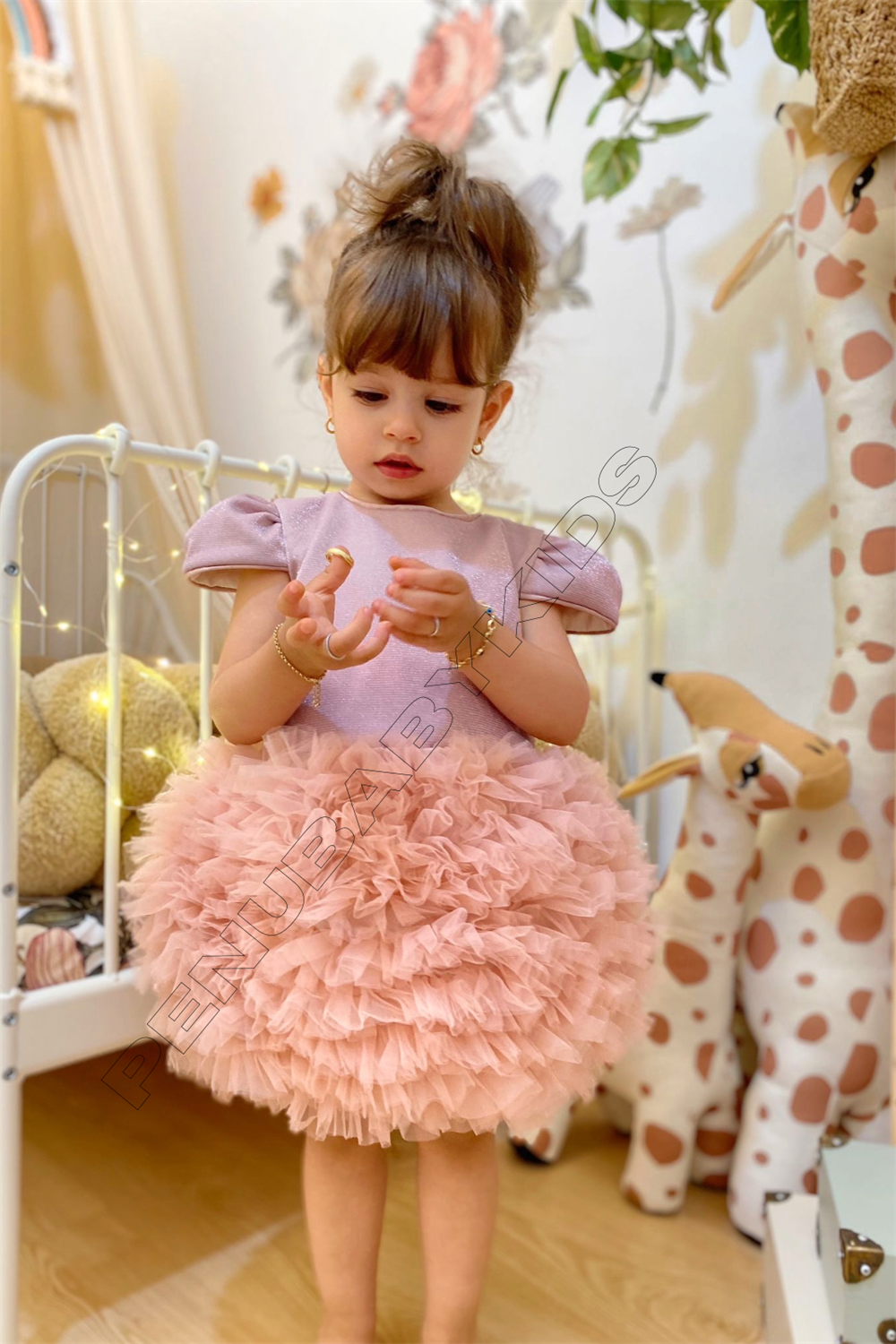 Gülkurusu Tütülü Kız Bebek Elbise - Princess