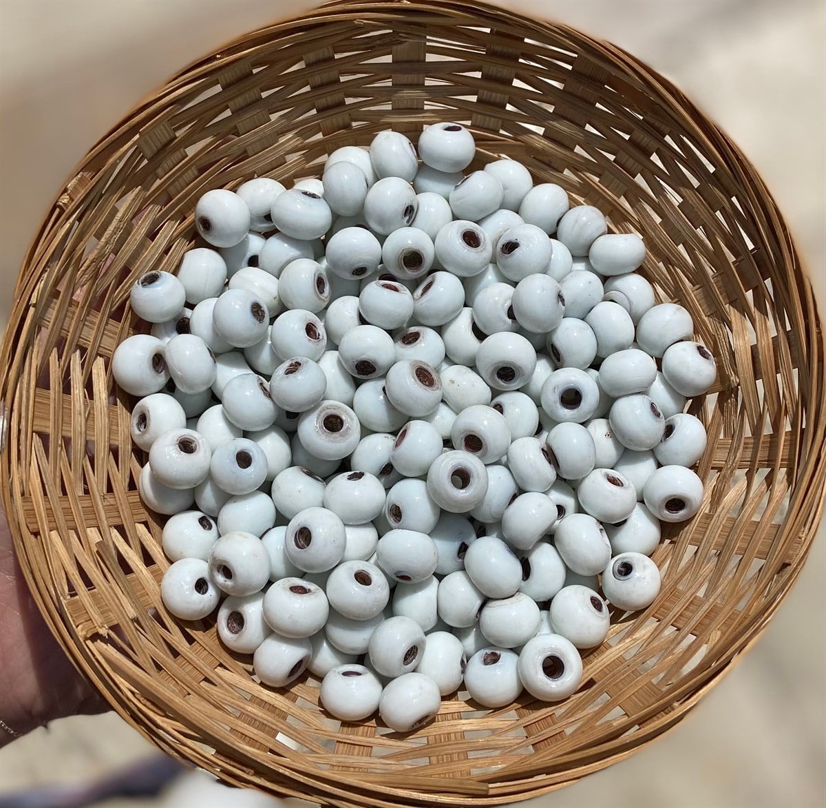 Beyaz Yuvarlak Boncuk