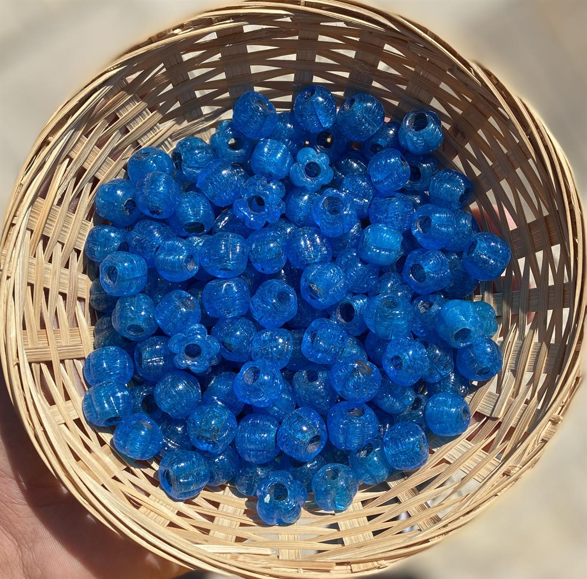 Cam Mavi Makarna Boncuk