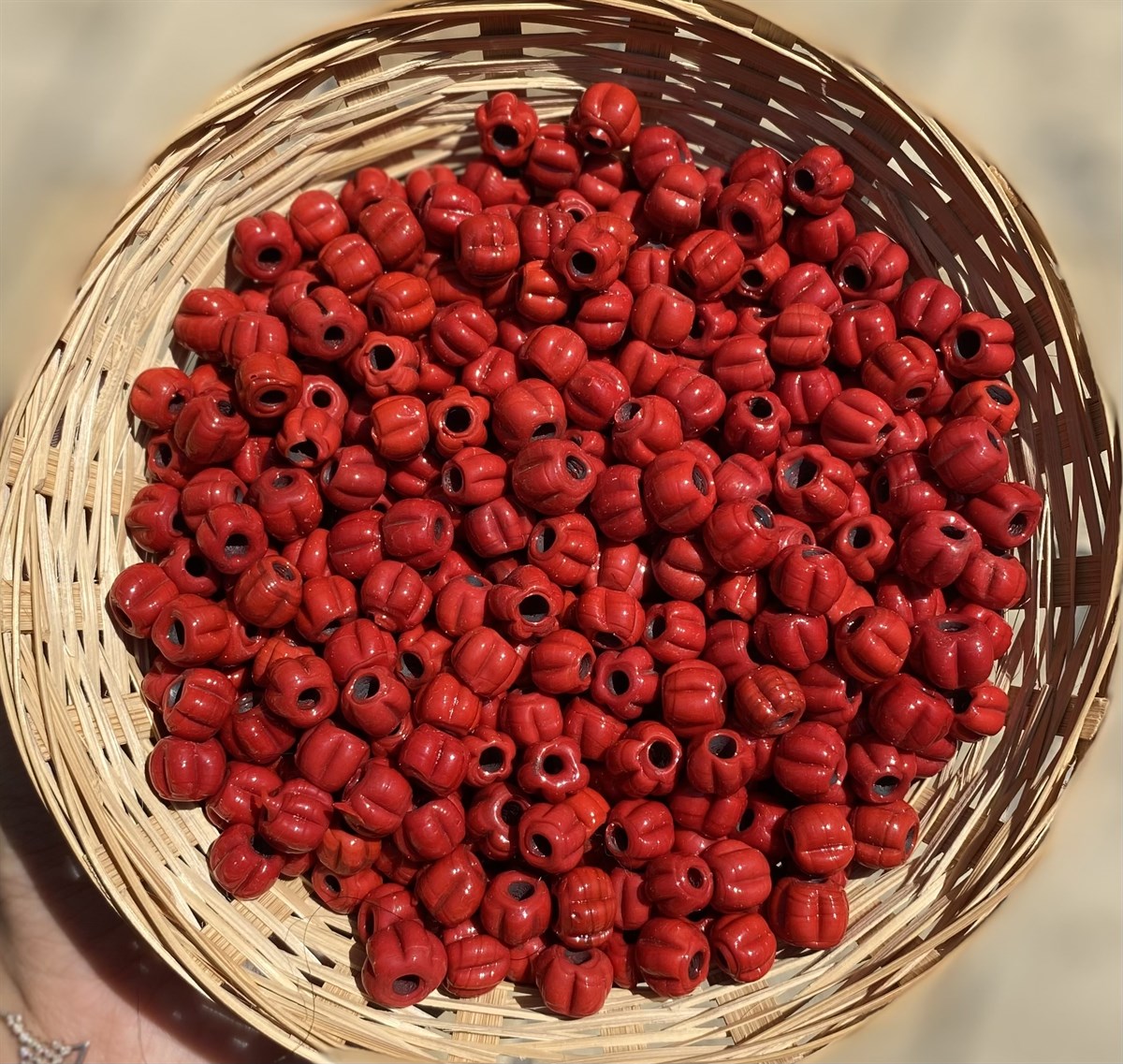 Kırmızı Orta Boy Makarna Boncuk
