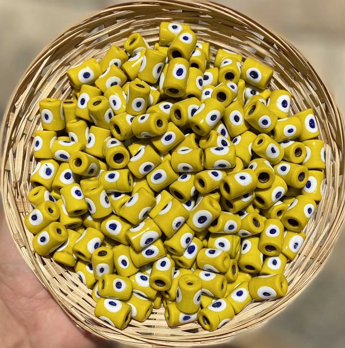 Sarı Gözlü Silindir Boncuk