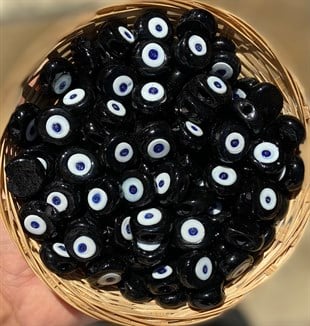 Siyah Büyük Boy Danagöz Cam Boncuk