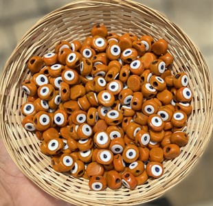 Turuncu Orta Boy Danagöz Cam Boncuk