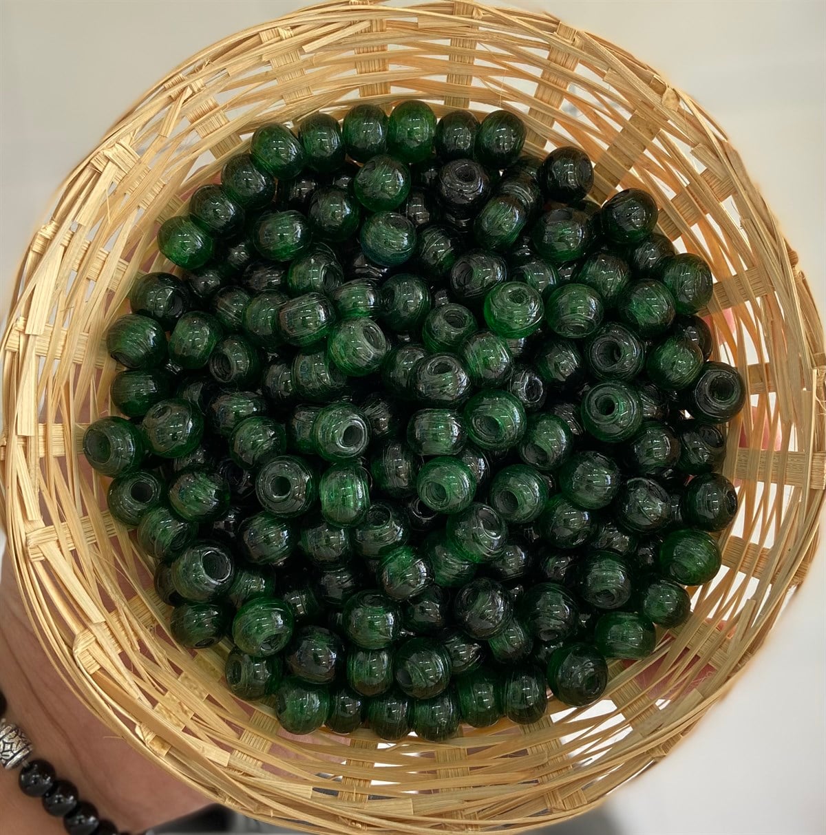 Cam Yeşil Yuvarlak Boncuk