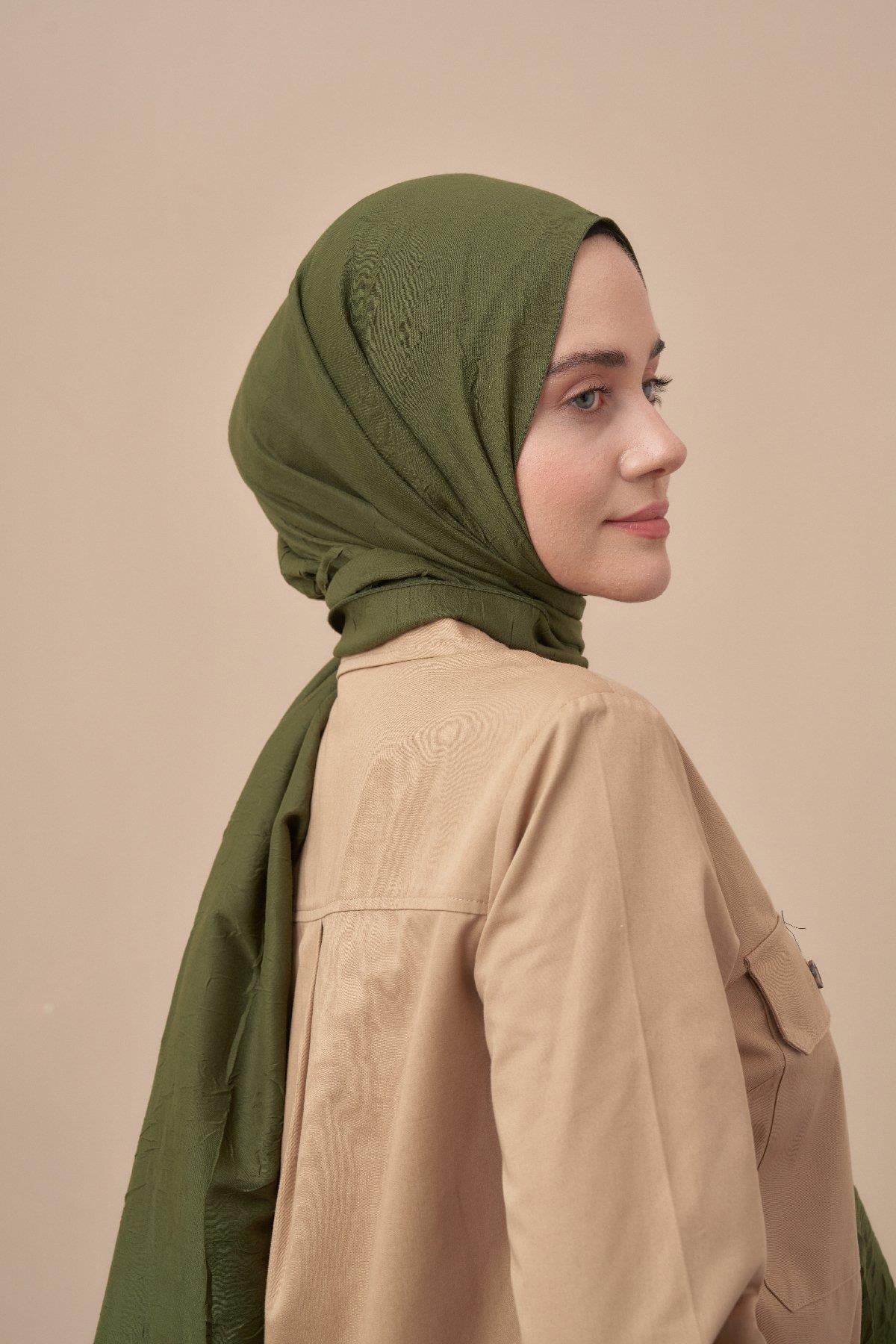 Armanda Bambu Kraş Şal 3285-Haki