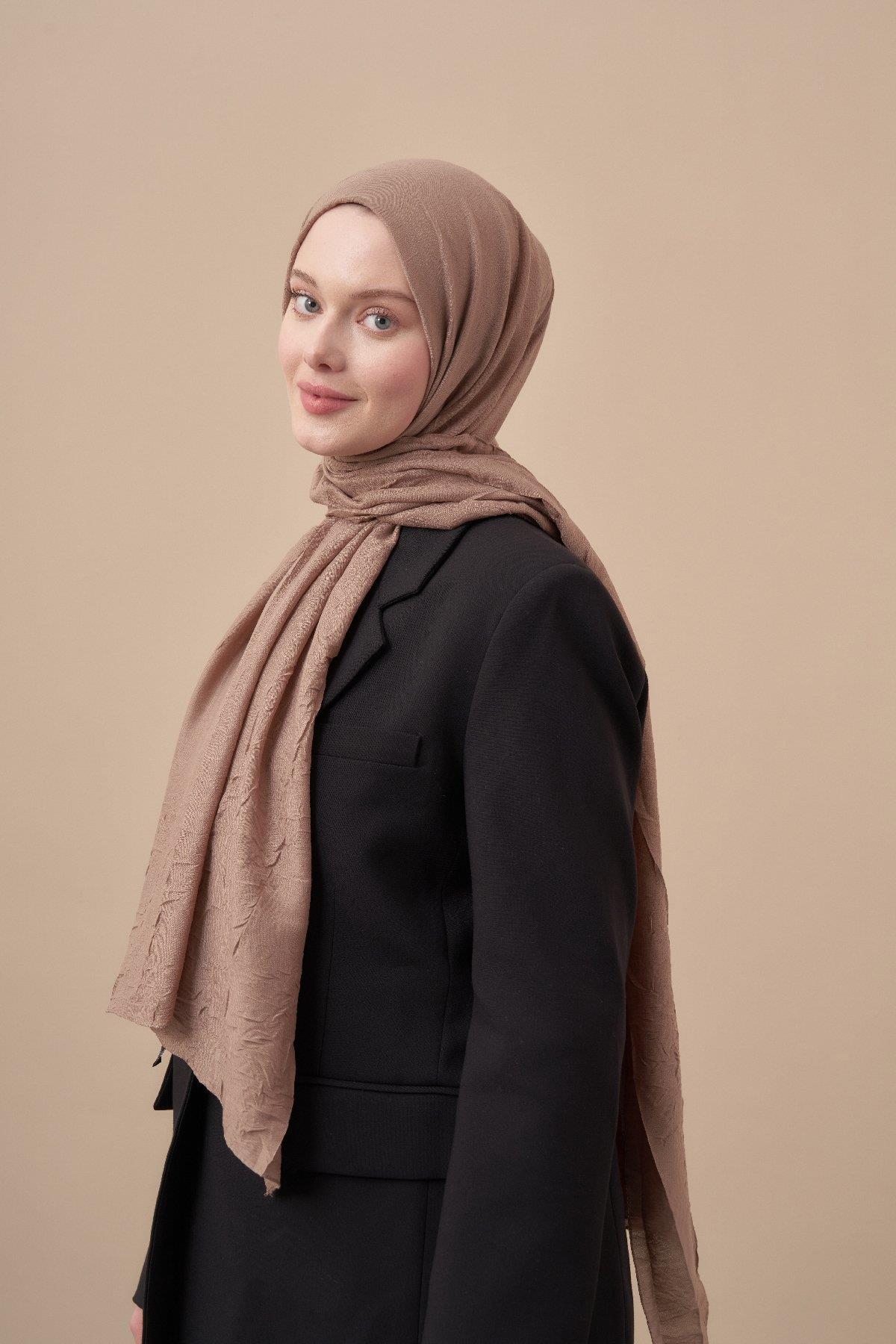 Armanda Bambu Kraş Şal 3285-Vizon