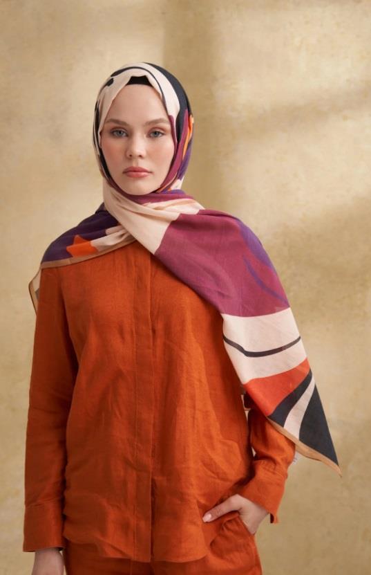 Armanda Çiçek Desenli Şal 3383-Bej Leylak
