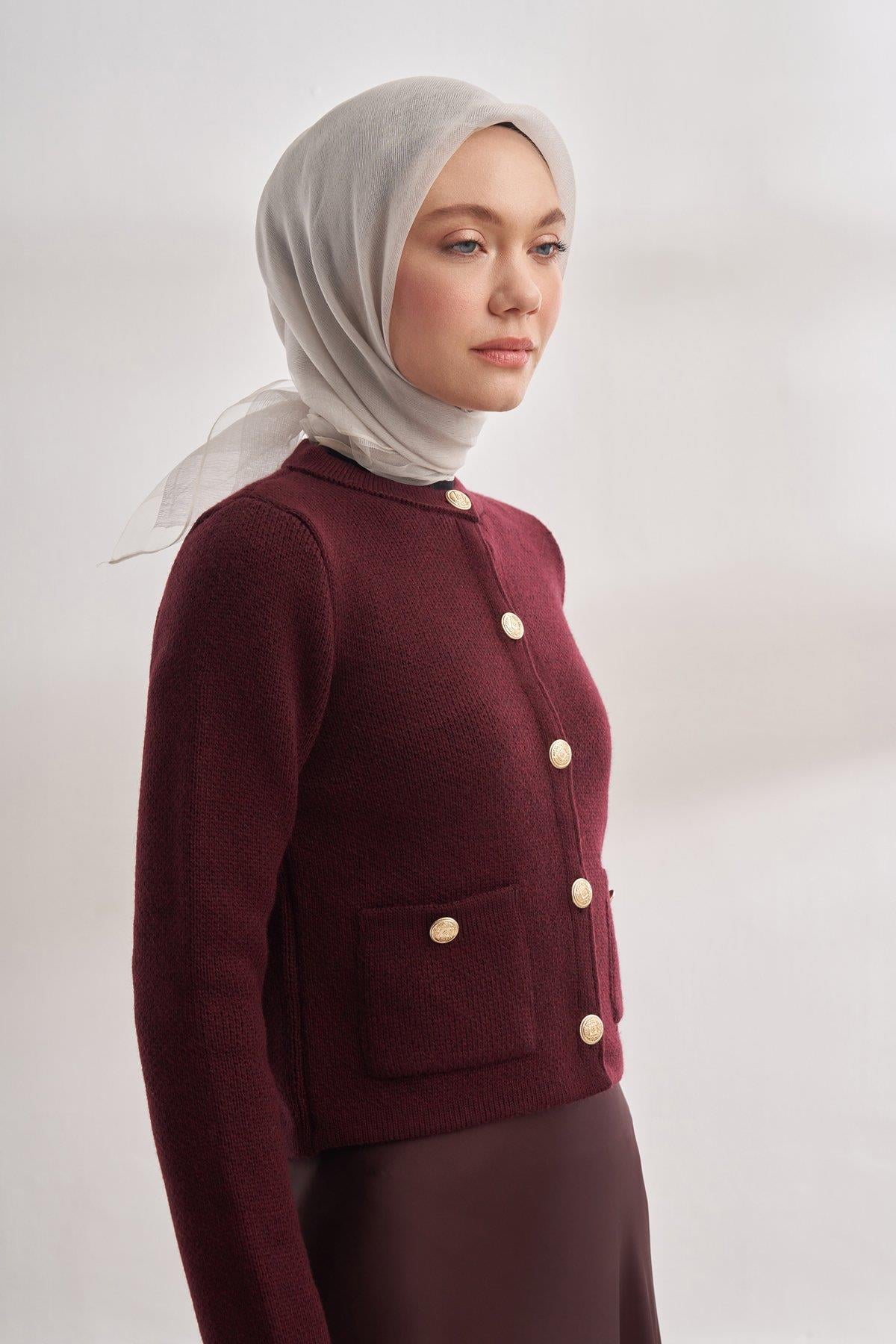 Armanda Çift Katlı Tül Eşarp 0017E-Gümüş