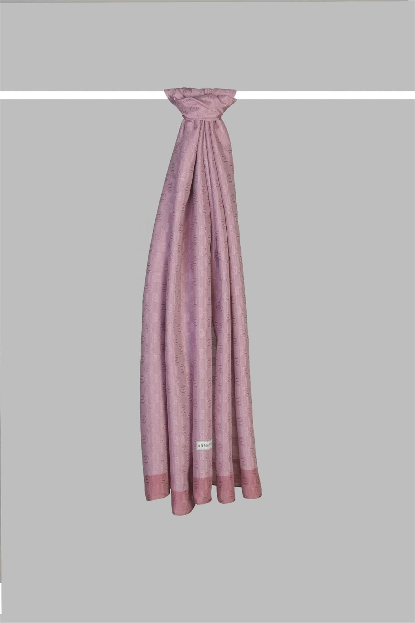 Armanda Dama Monogram Desenli Şal 3041-Lila