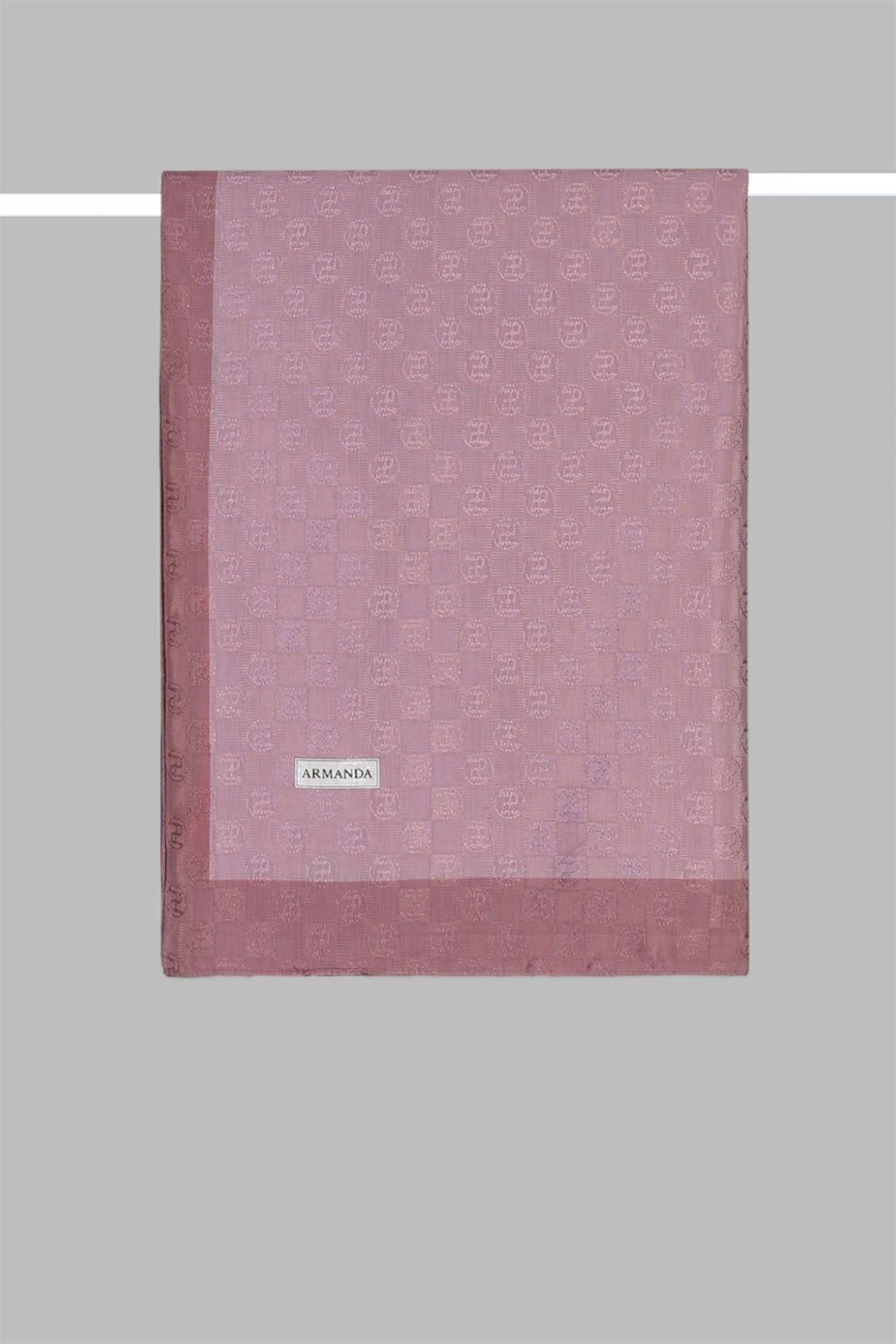 Armanda Dama Monogram Desenli Şal 3041-Lila
