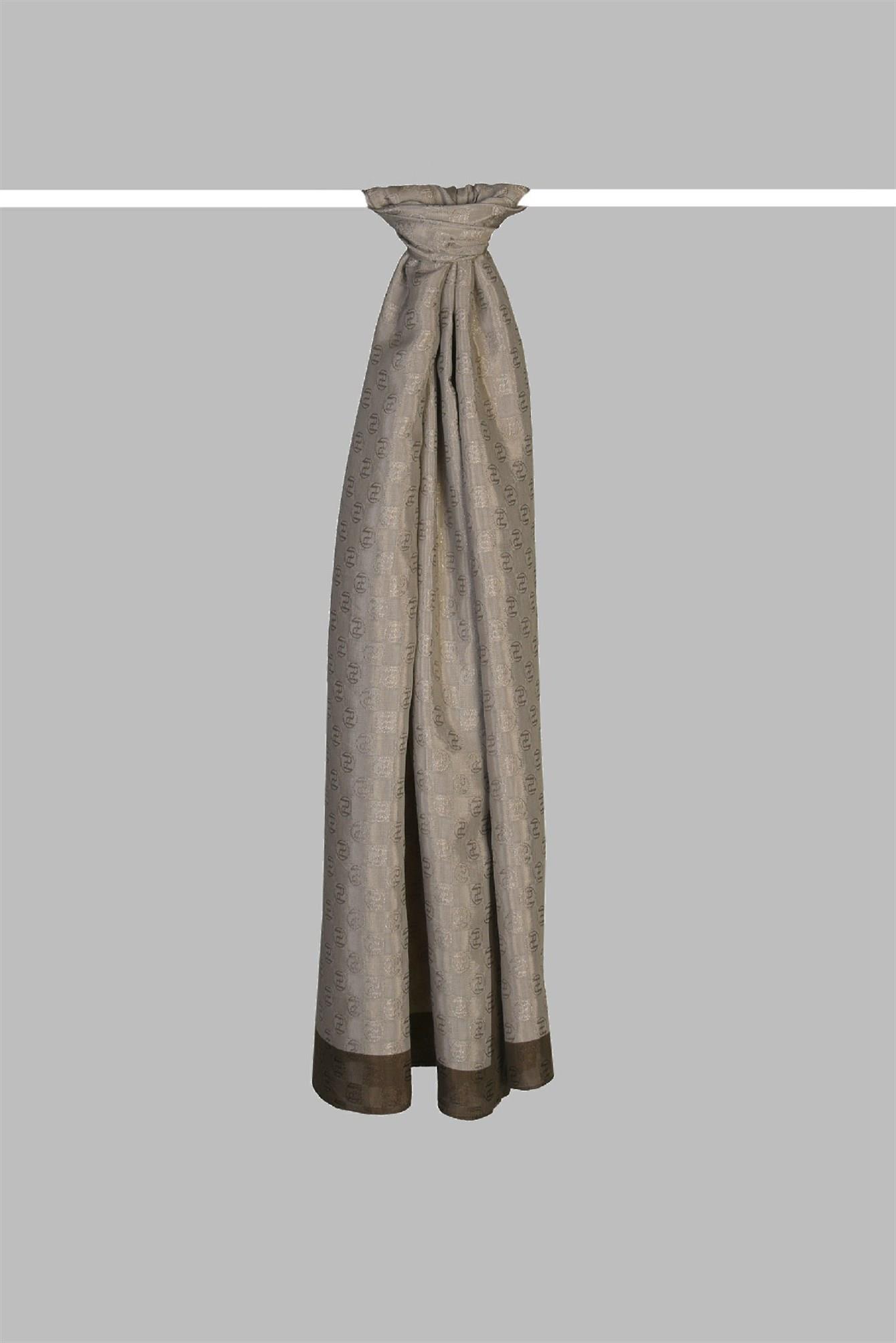 Armanda Dama Monogram Desenli Şal 3041-Füme