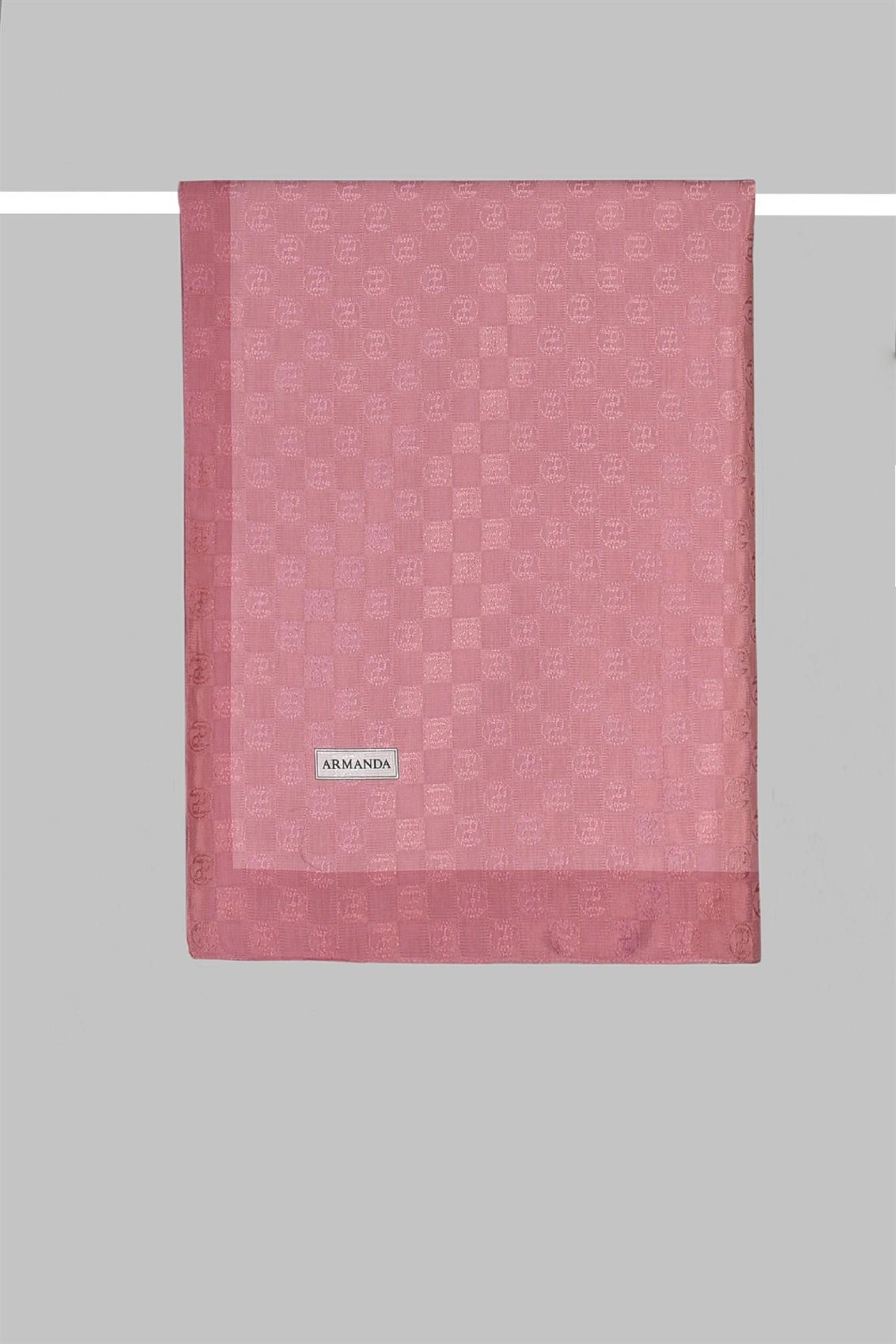 Armanda Dama Monogram Desenli Şal 3041-Gül Kurusu