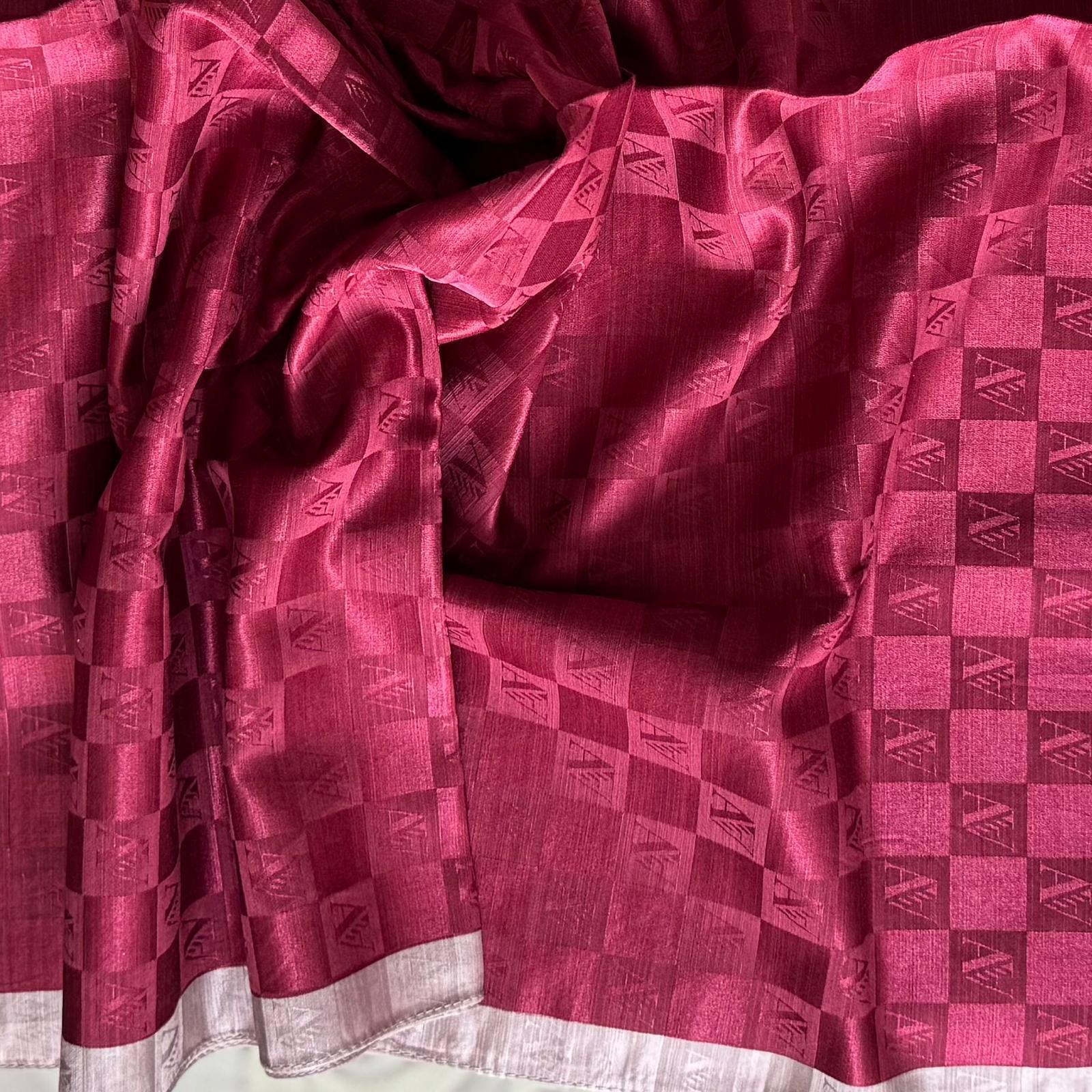 Armanda Dama Monogram Şal 3370-Bordo