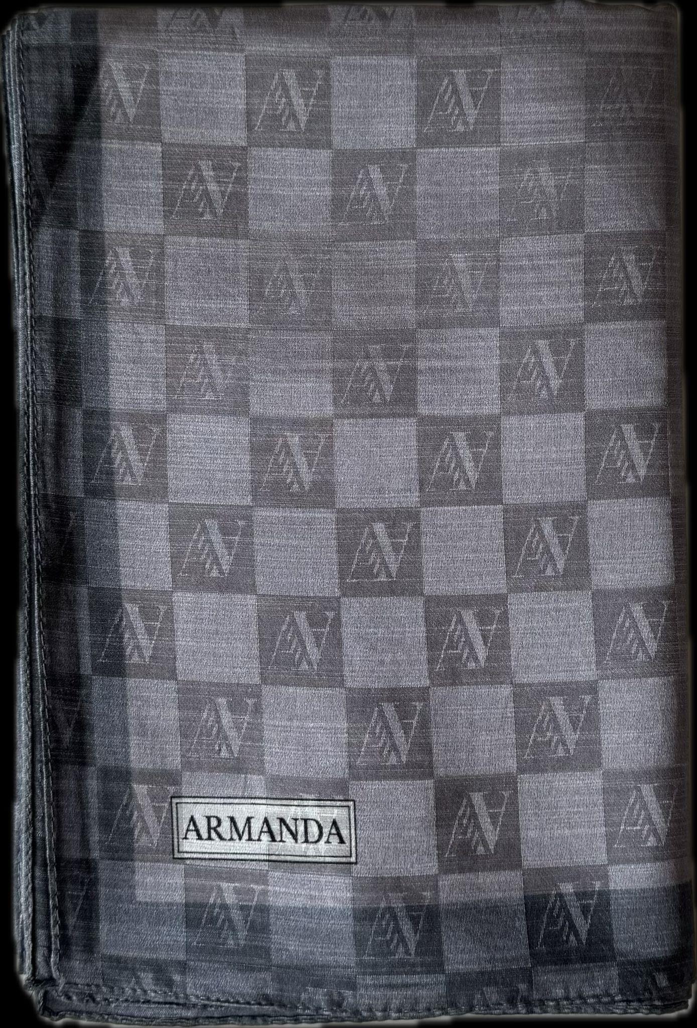 Armanda Dama Monogram Şal 3370-Koyu Gri