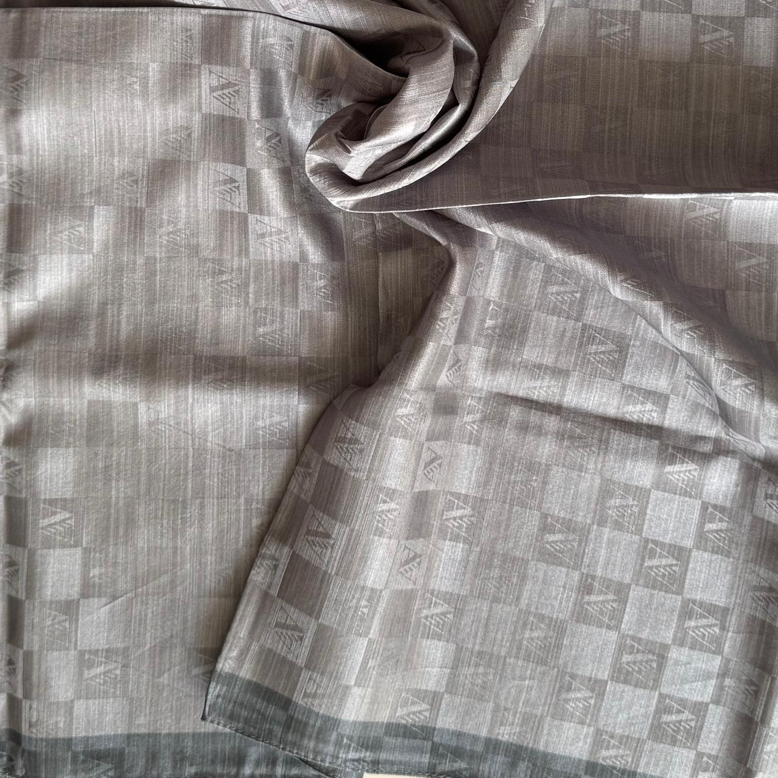 Armanda Dama Monogram Şal 3370-Koyu Gri