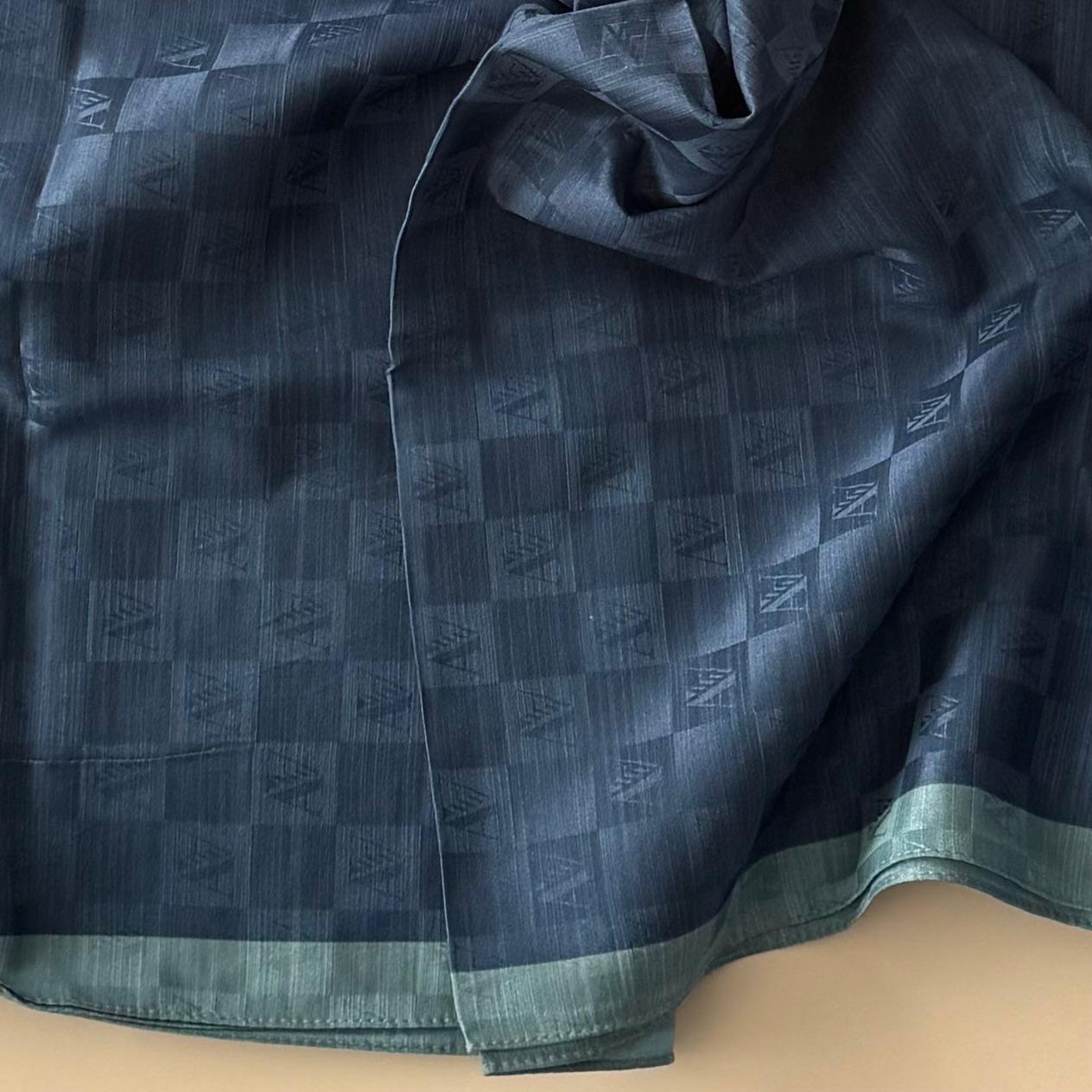 Armanda Dama Monogram Şal 3370-Lacivert