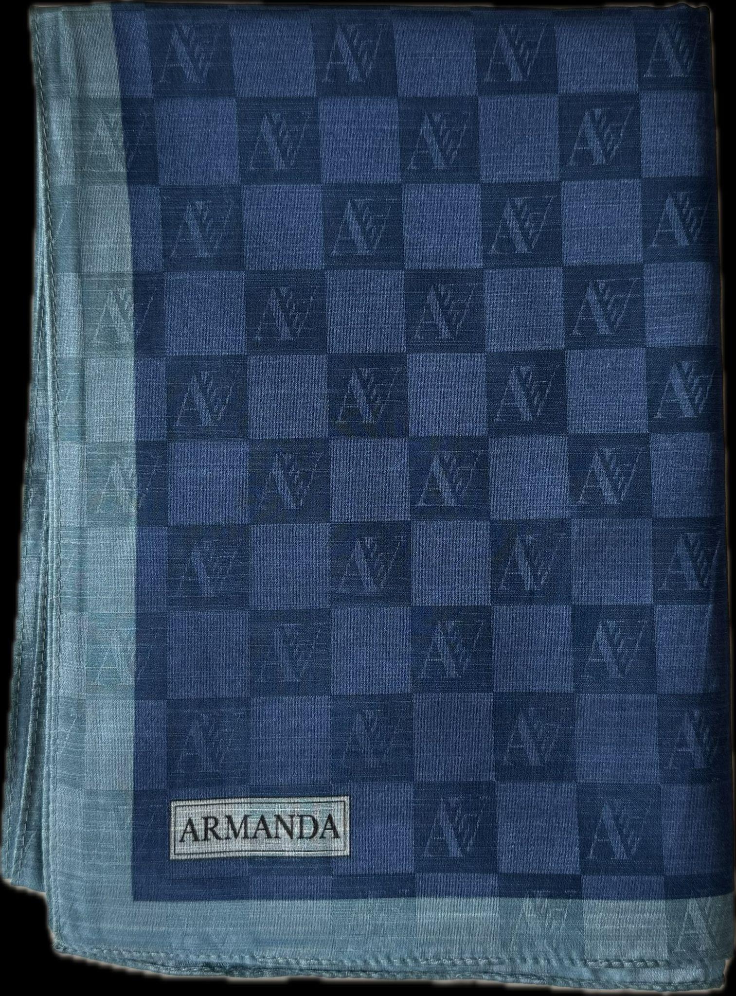Armanda Dama Monogram Şal 3370-Lacivert