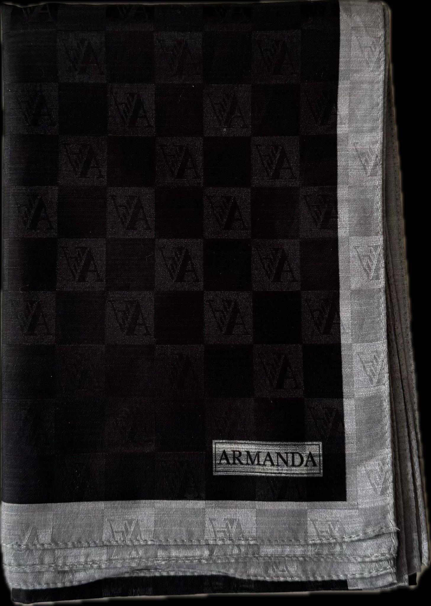 Armanda Dama Monogram Şal 3370-Siyah