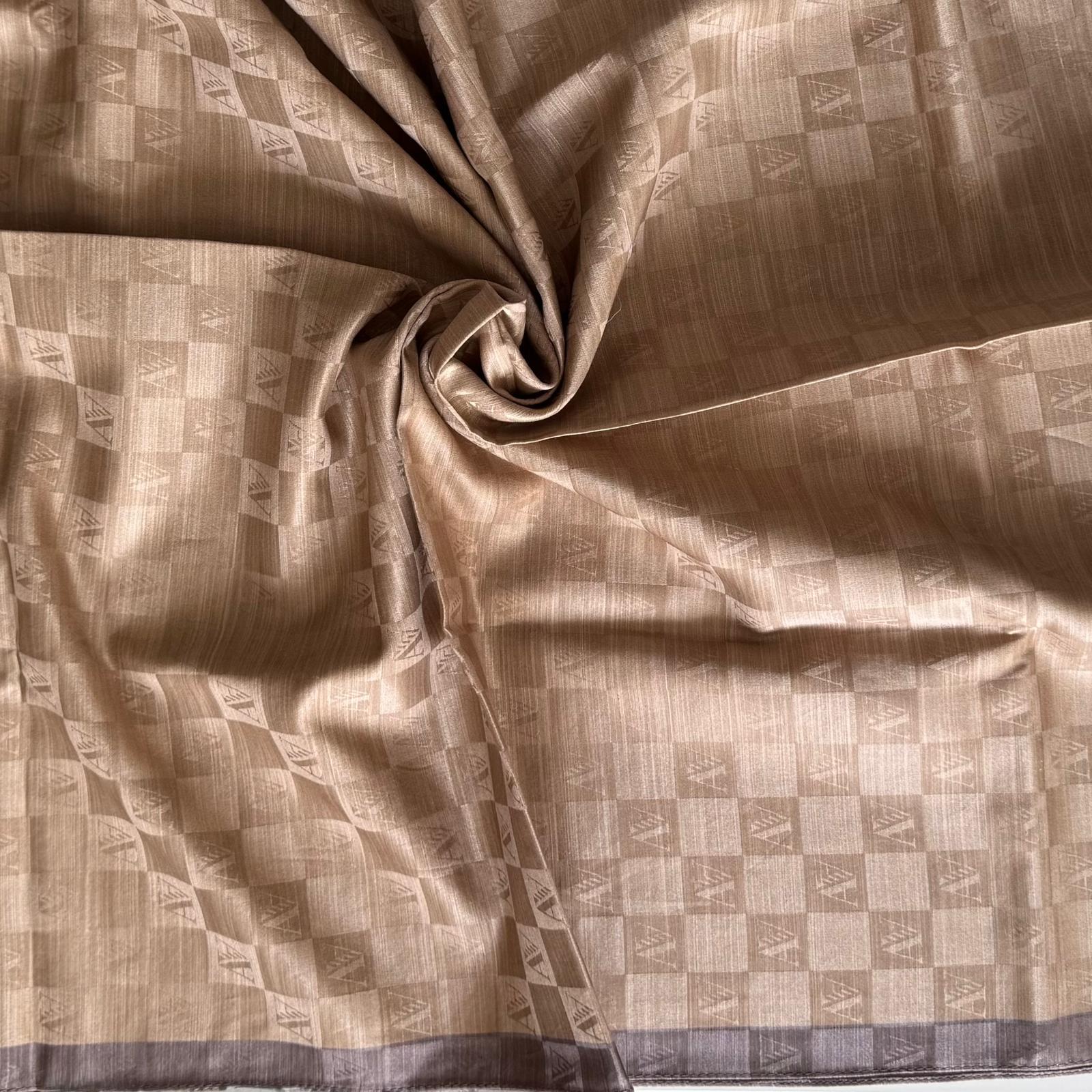 Armanda Dama Monogram Şal 3370-Vizon