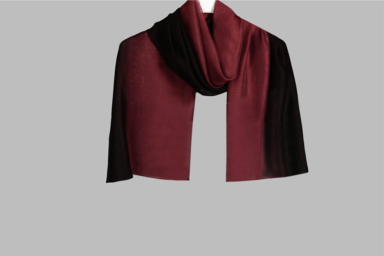 Armanda Degrede Şal 3216-Siyah Bordo
