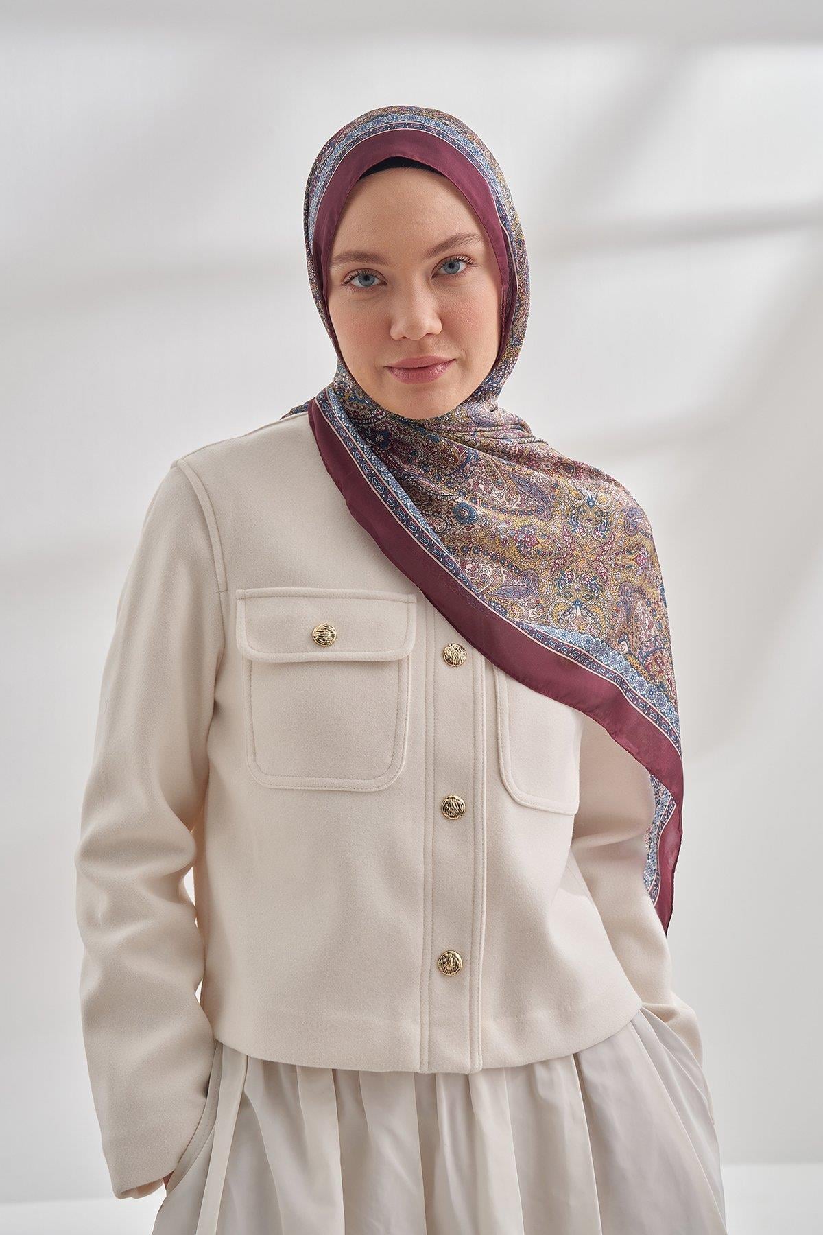 Armanda Etro Etnik Desen Şal 6036-bordo