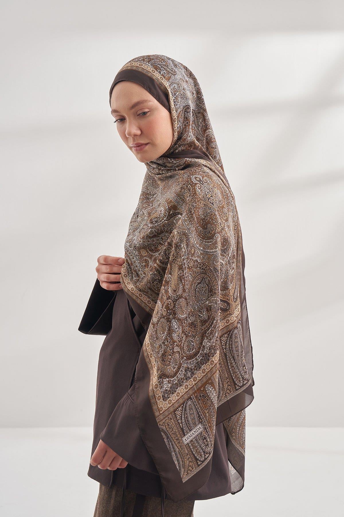 Armanda Etro Etnik Desen Şal 6036-kahve