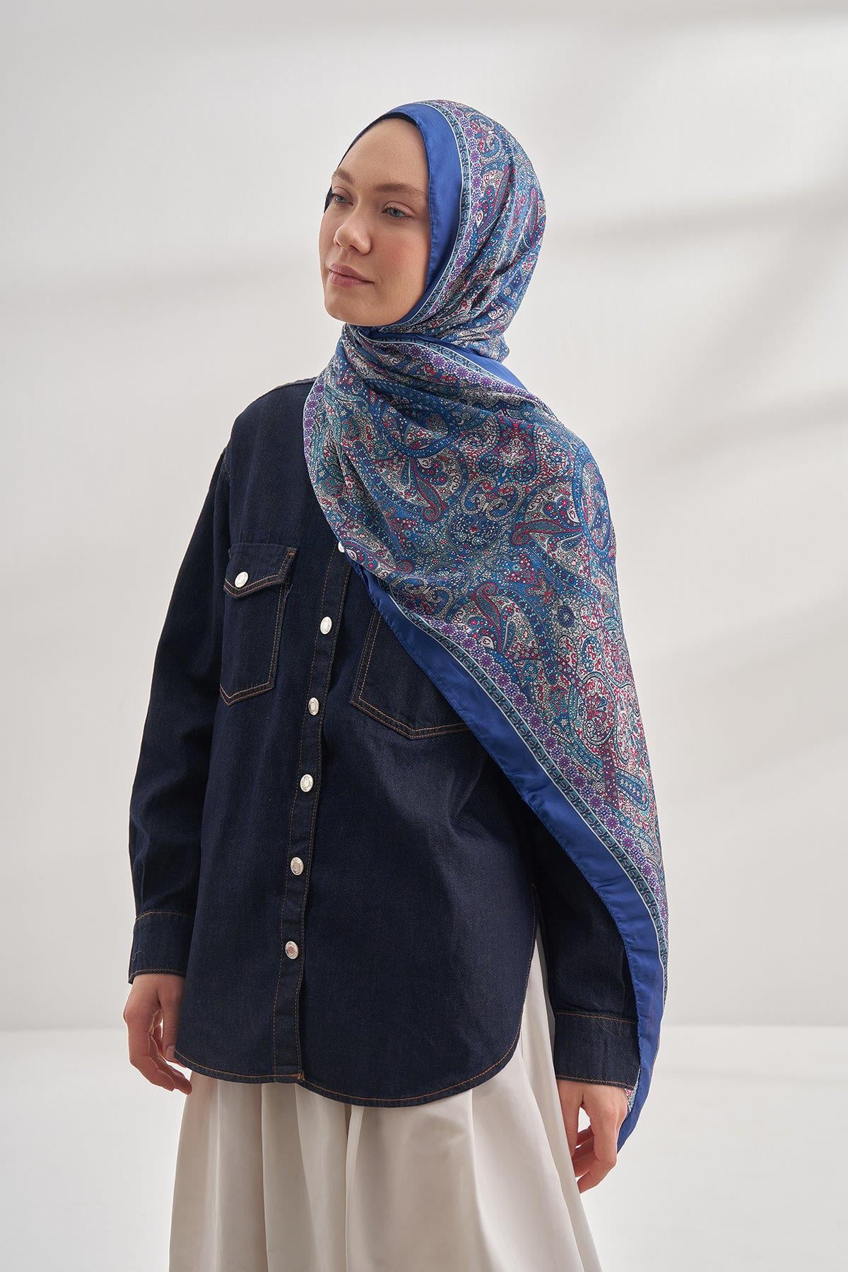 Armanda Etro Etnik Desen Şal 6036-Saks