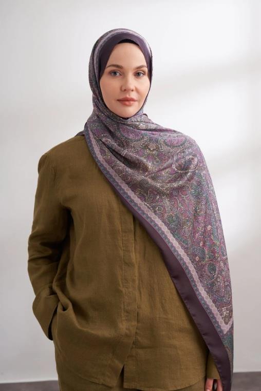 Armanda Etro Etnik Desen Şal 6036-Sıklamen