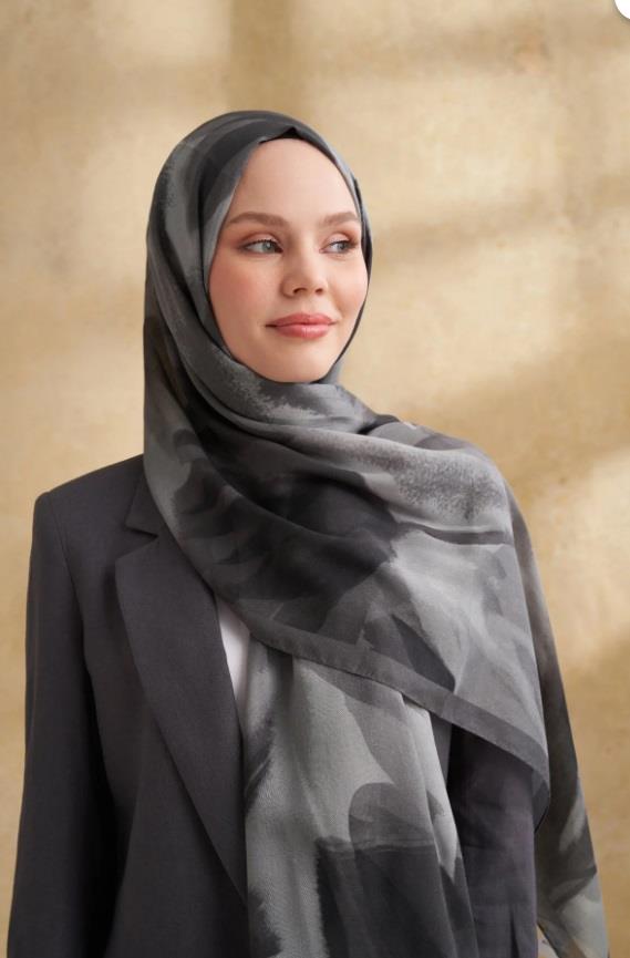 Armanda Gelincik Desenli Şal 3381-Gri