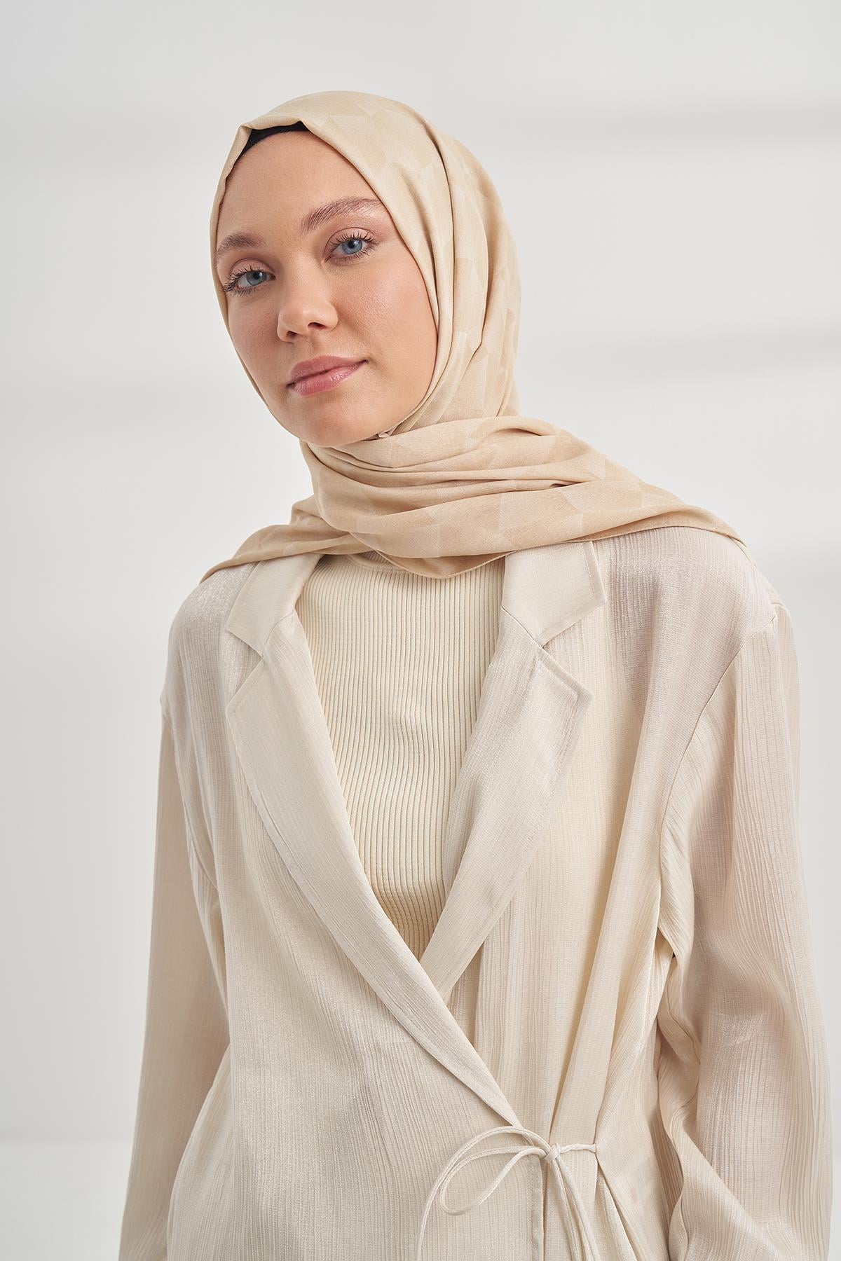 Armanda Geometrik Desen Şal 3120-bej
