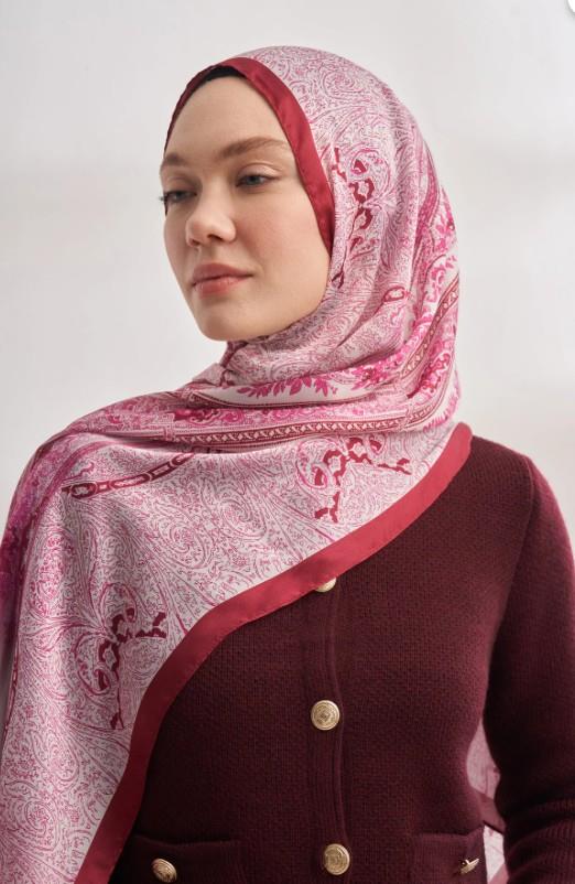 Armanda İthal Vual Nuit Desen Şal 04463-Bordo
