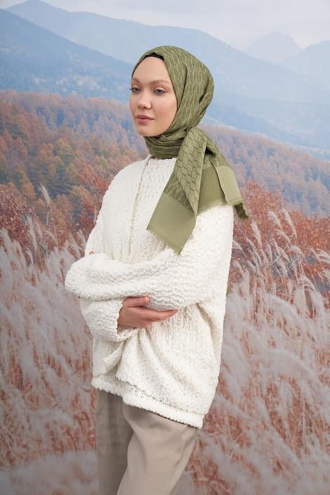 Armanda Monogram Desen Şal 3098-Haki