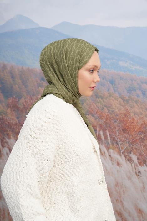Armanda Monogram Desen Şal 3098-Haki