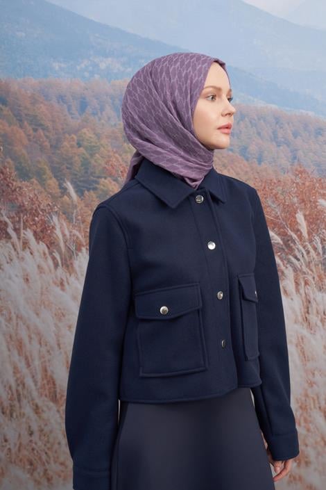 Armanda Monogram Desen Şal 3098-Leylak