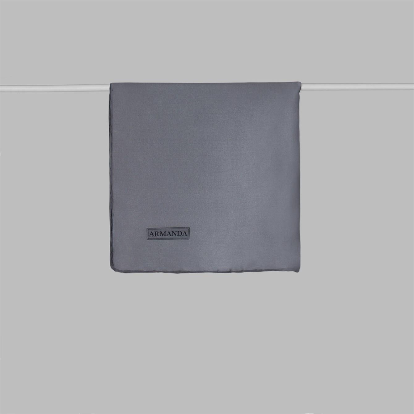 Armanda Saten İpek Eşarp 4444-Füme