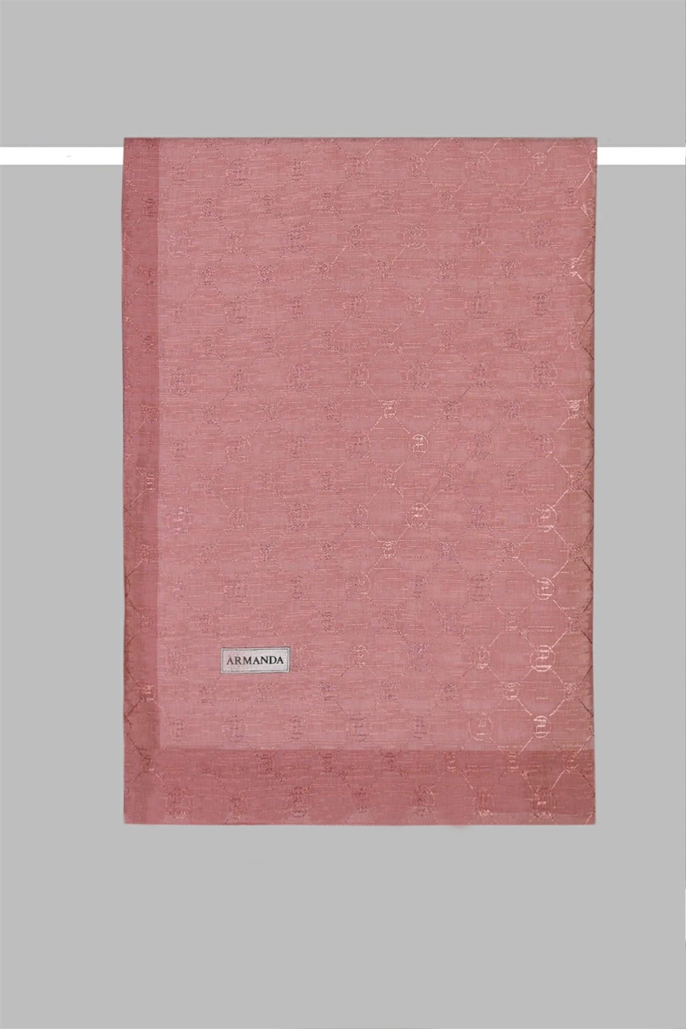 Armanda Zincir Monogram Desenli Şal 3042-Gül Kurusu