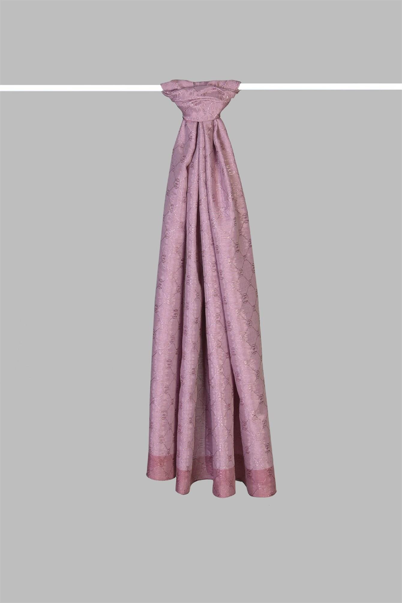 Armanda Zincir Monogram Desenli Şal 3042-Lila
