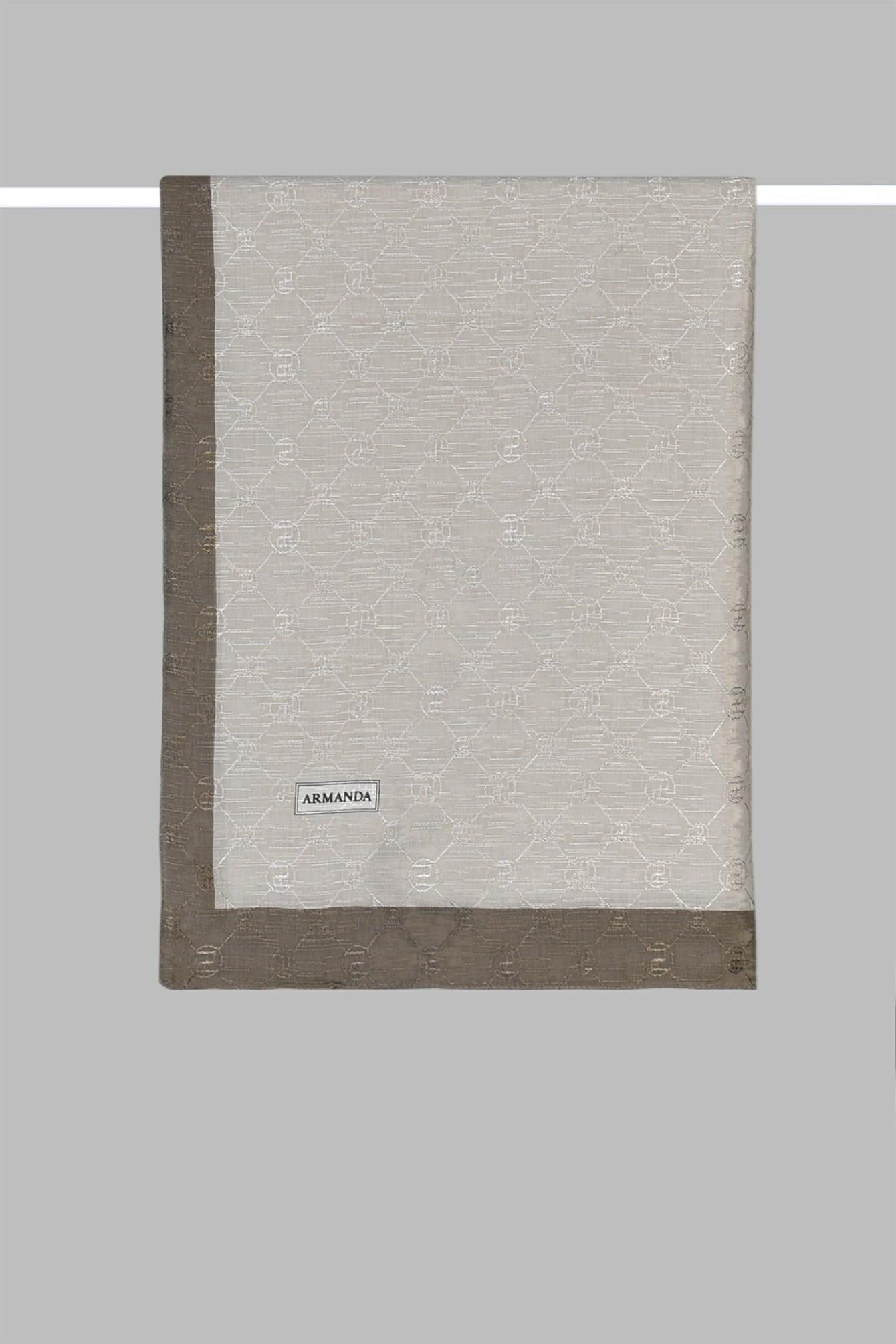 Armanda Zincir Monogram Desenli Şal 3042-Taş