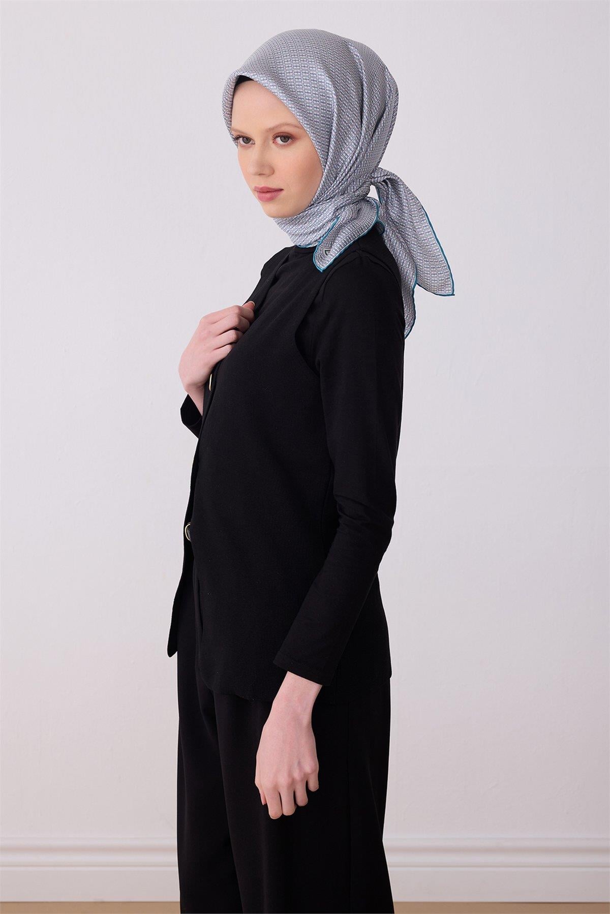 Belli Monogram Desen Tivil İpek Eşarp 4321D E26YA4321D01-81