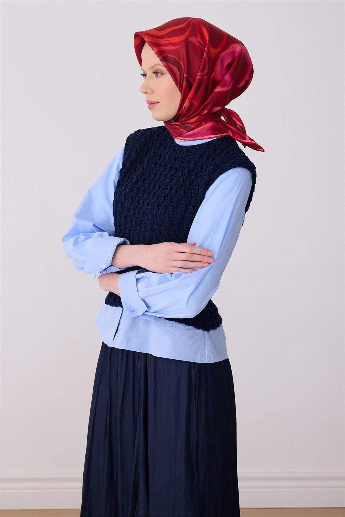 Belli Soyut Desen Tivil İpek Eşarp 4301D E26YA4301D01-33
