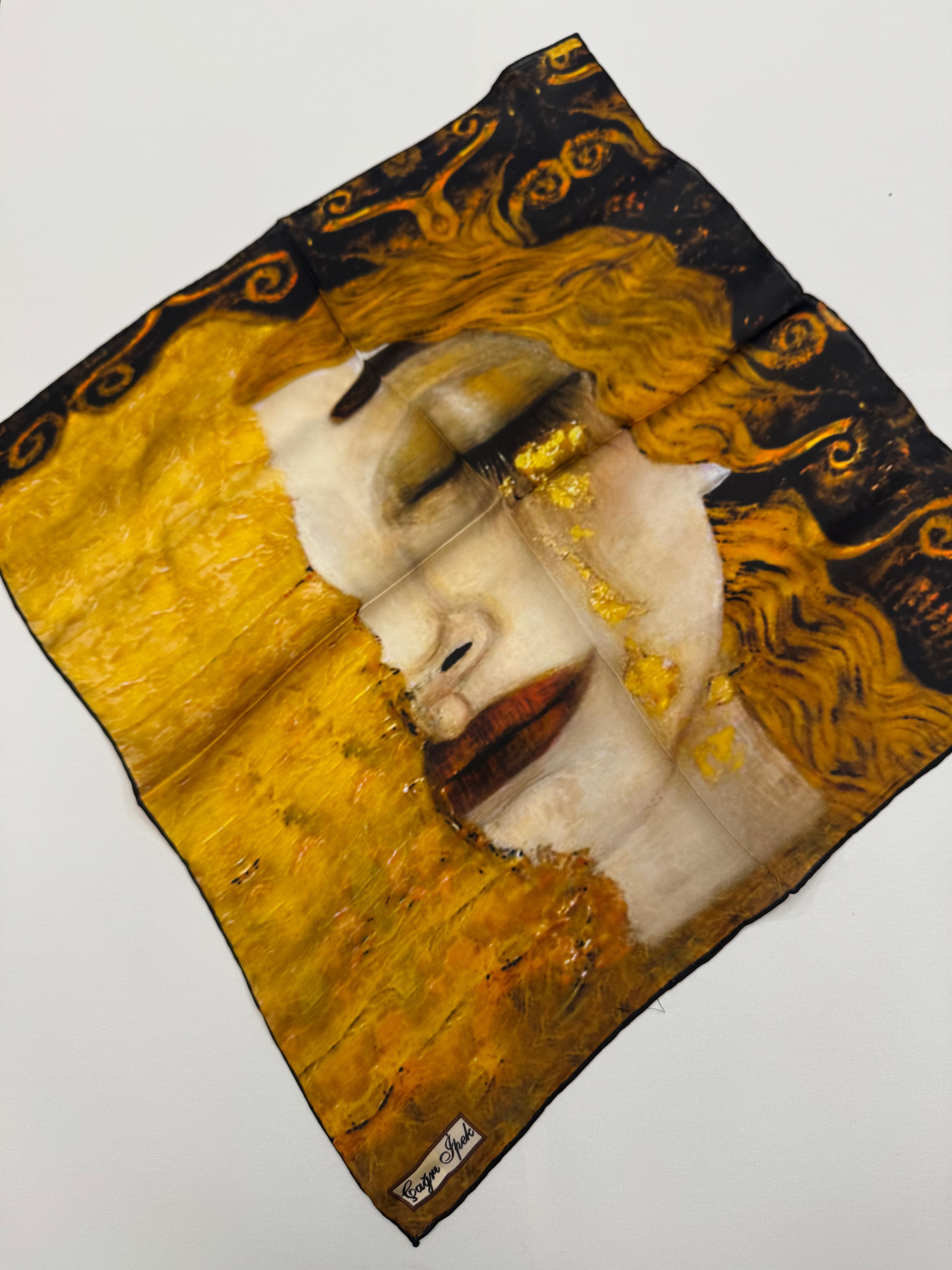 Çağrı İpek Lila Rosa Altın Ağlayan Kadın Mendil Fular 02022025-Std