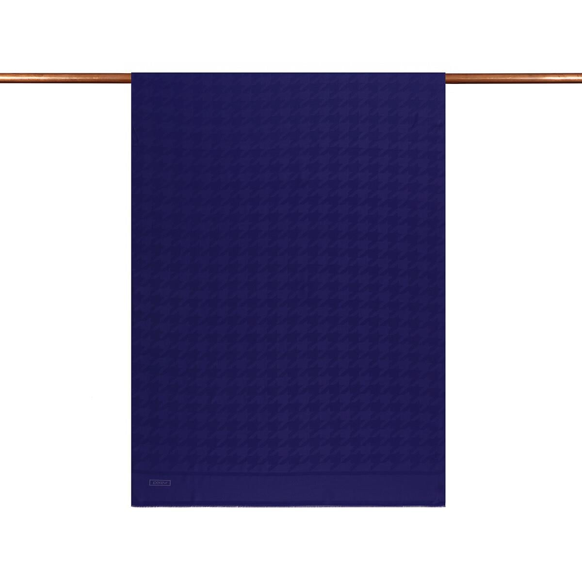 İpekevi Dört Mevsim Kazayağı Desenli Monogram Şal 04390-Saks Mavisi