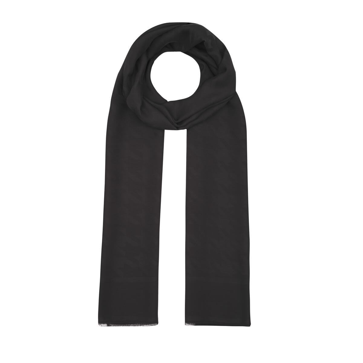 İpekevi Dört Mevsim Kazayağı Desenli Monogram Şal 04390-Siyah
