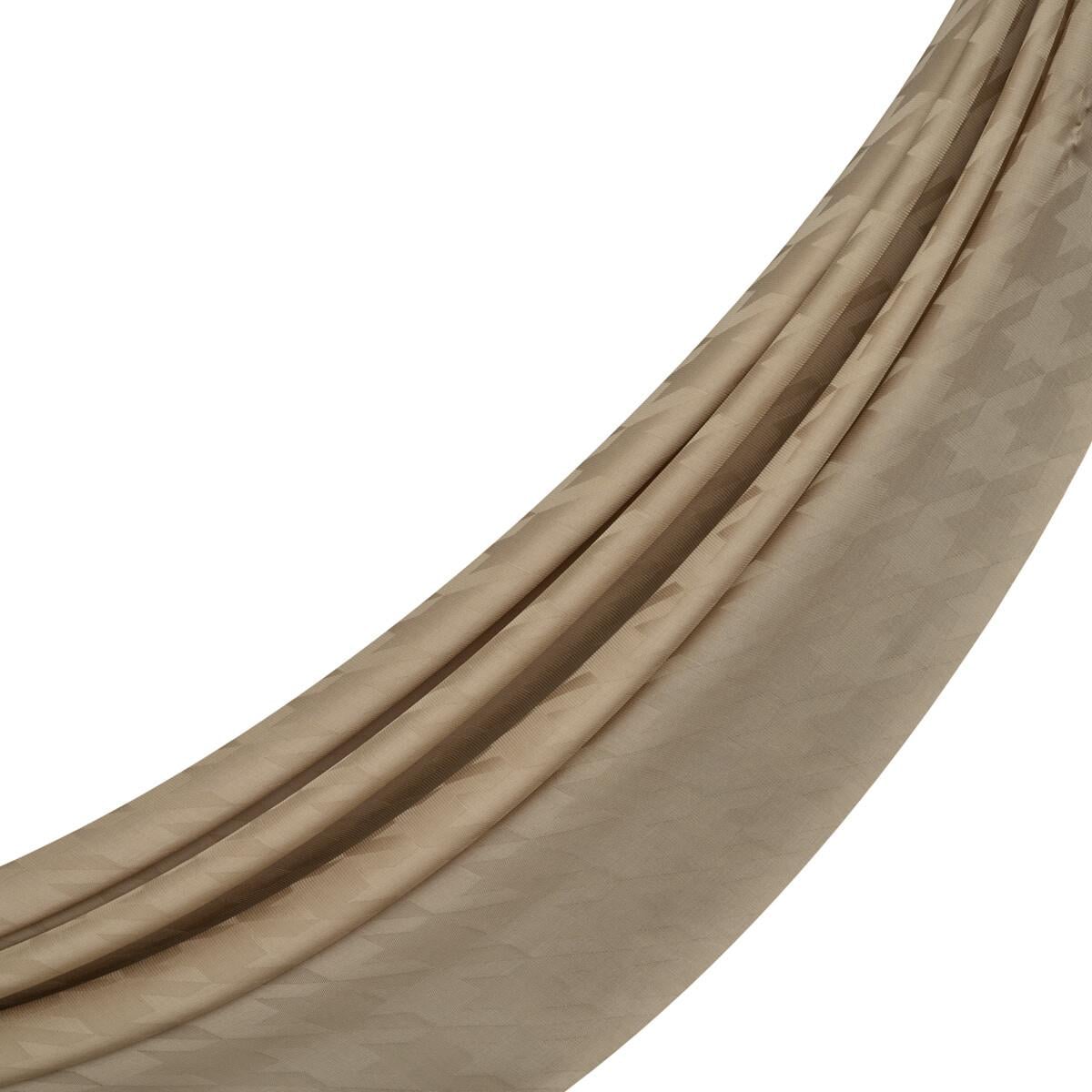 İpekevi Dört Mevsim Kazayağı Desenli Monogram Şal 04390-bej