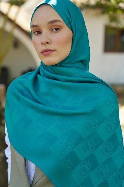 Ed Scarf Welness Dama Monogram Desen Şal 01092025-Benetton