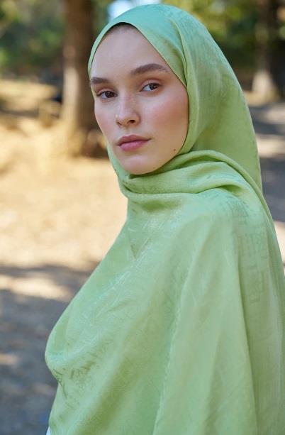 Ed Scarf Welness Logo Desen Şal 01103025-Limon Yeşili