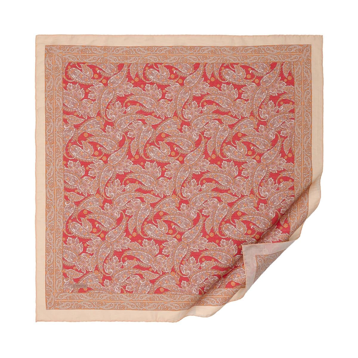İpekev Mezopotamya Model 03 Desenli Tensel Soft Eşarp 02226-Terracotta