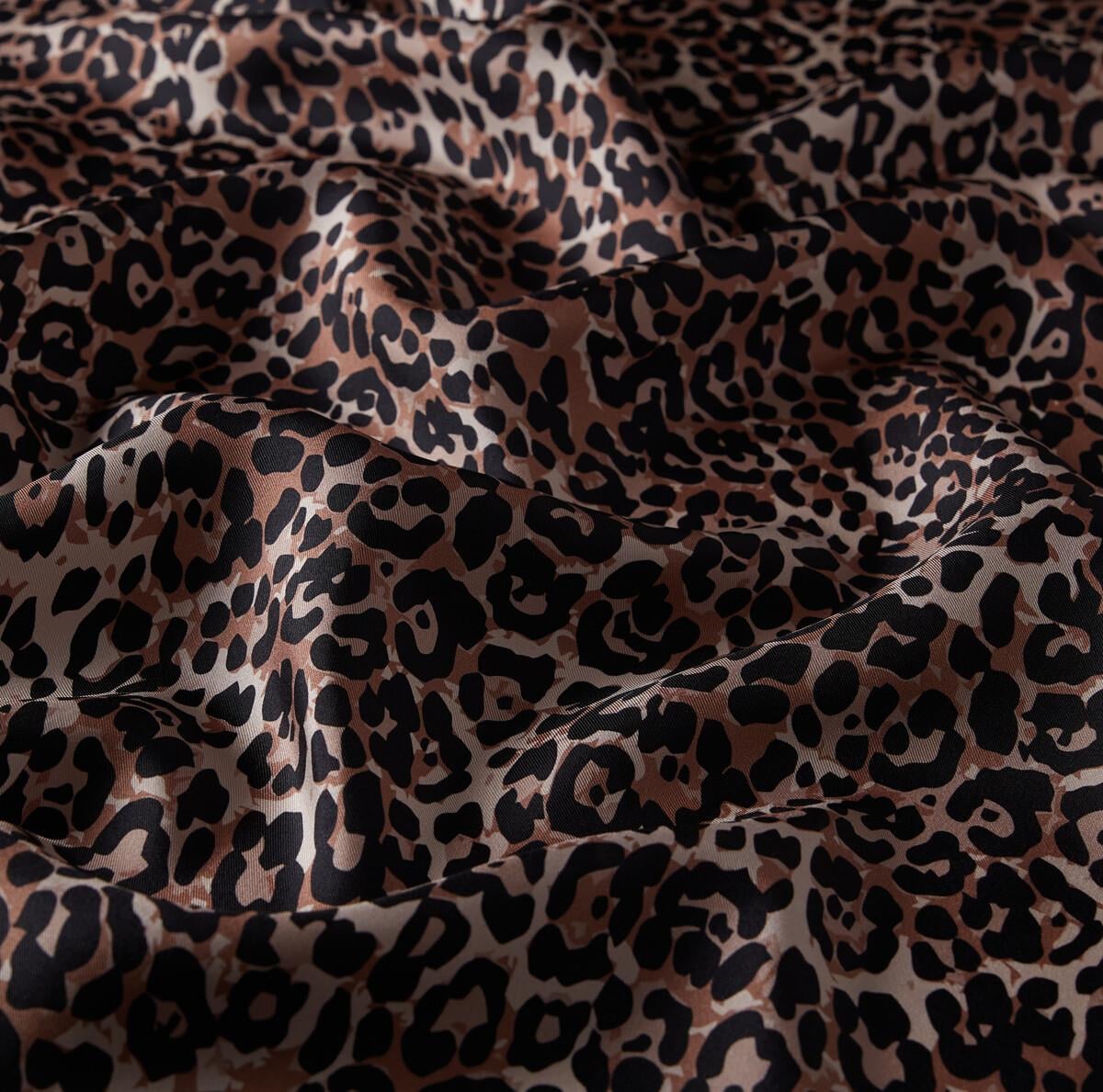 İpekevi Bordürlü Leopar Desenli Tivil İpek Eşarp 1167-Puslu Leylak